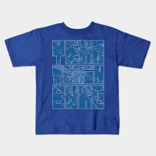 Yekaterinburg, Russia Map Typography - Blueprint Kids T-Shirt